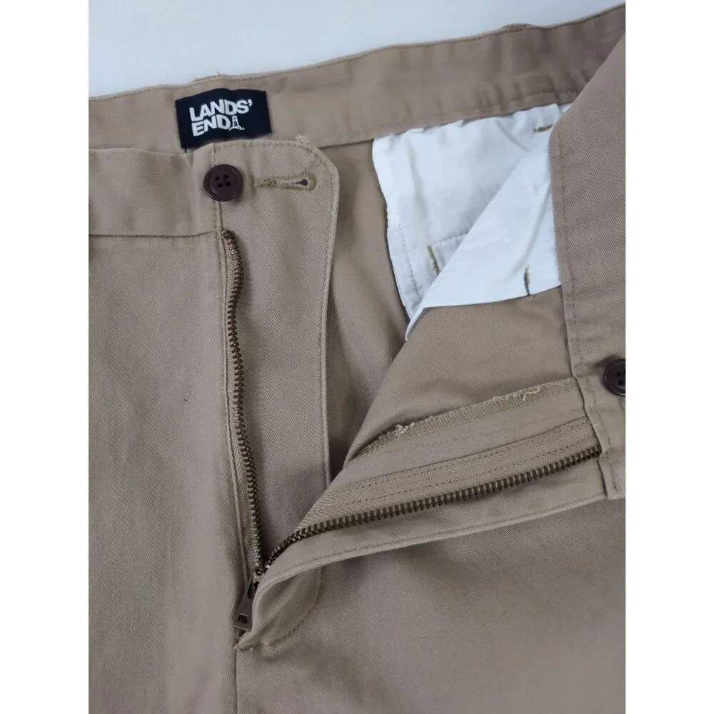 Lands End Chino Pant Mens 38 Khaki Traditional Fit Preppy‎ Business Casual